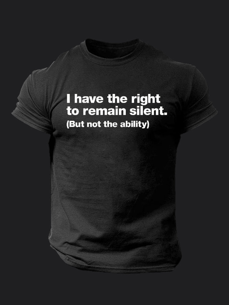 I Have The Right to Remain Silent BombApe Gym T-shirt