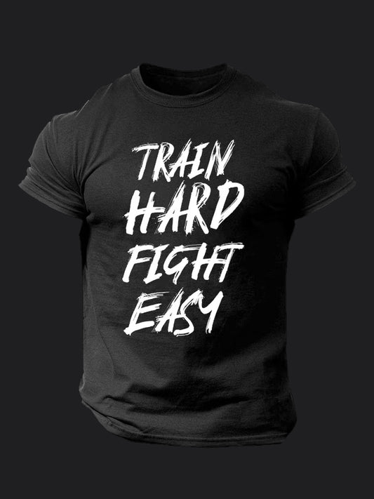 Train Hard Fight Easy BombApe Gym T-shirt