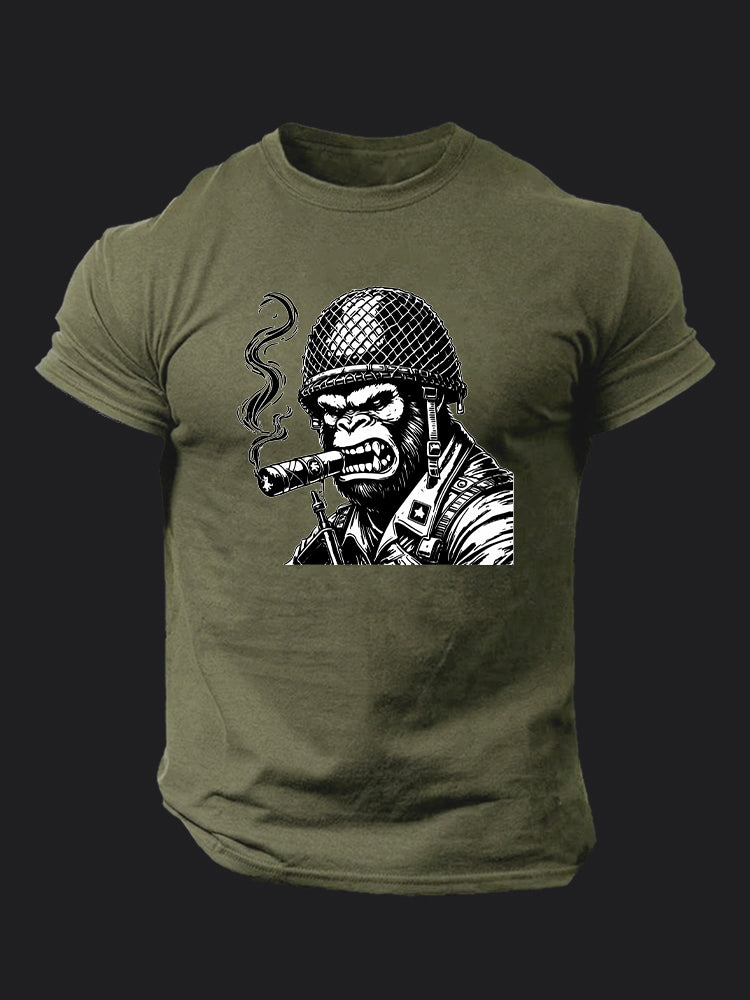 Military Gorilla BombApe Gym T-shirt