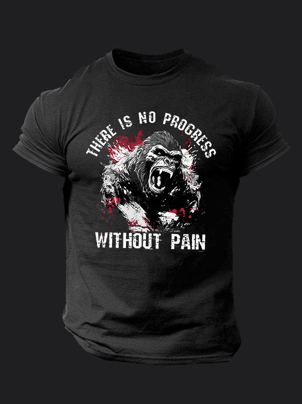There is No Progress Without Pain BombApe Gym T-shirt