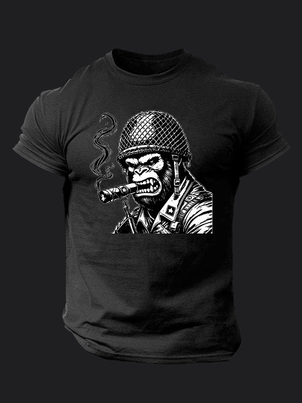 Military Gorilla BombApe Gym T-shirt
